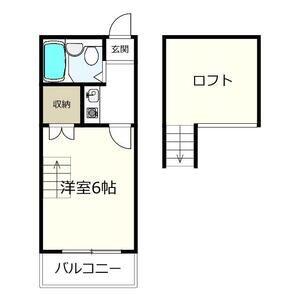 リエート打中(1K/2階)の間取り写真