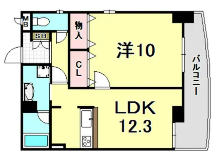 エクセラン夙川(1LDK/2階)の間取り写真