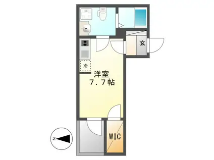 カーサルピナスティーアール(ワンルーム/1階)の間取り写真