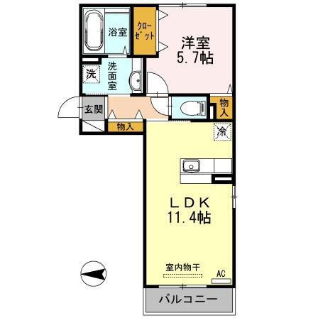 グレイス・K(1LDK/3階)の間取り写真