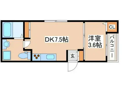 アルクグレイス(1LDK/2階)の間取り写真