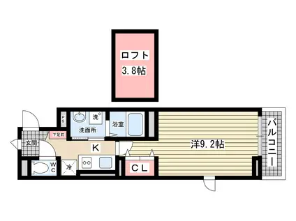エンブレイス(1K/2階)の間取り写真
