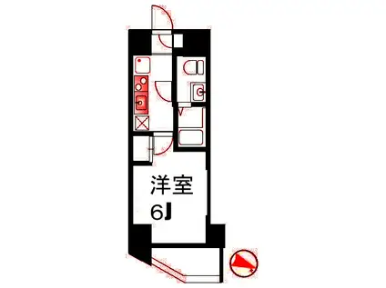 エルスタンザ大口(1K/4階)の間取り写真