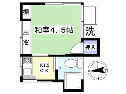 コーポ椎の実(1K/2階)の間取り写真