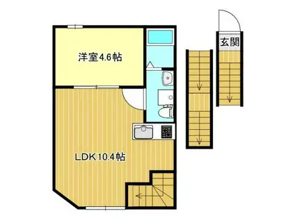 リベルテ村上(1LDK/3階)の間取り写真