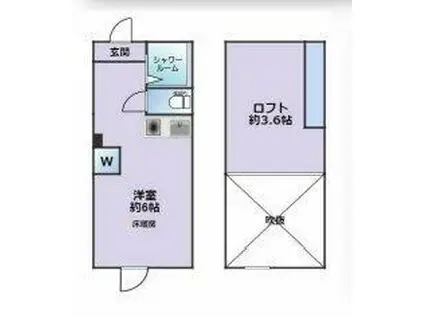 ネクサス新宿戸山公園(ワンルーム/1階)の間取り写真