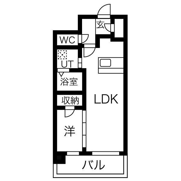 レジュールアッシュ塚本レジデンス(1LDK/10階)の間取り写真