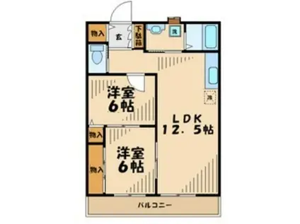 サンクレスト(2LDK/2階)の間取り写真