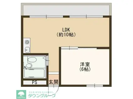 センチュリー21(1LDK/2階)の間取り写真