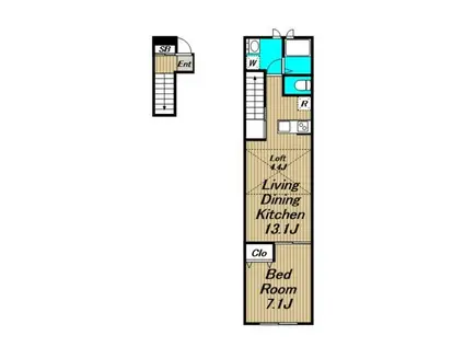 VILLA NISHIEIFUKU(1LDK/2階)の間取り写真