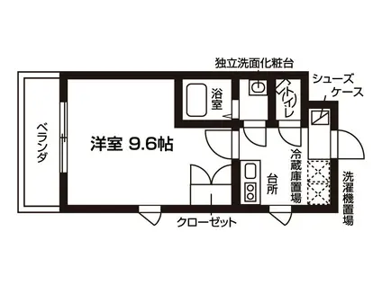 ラフィーネ2(1K/2階)の間取り写真