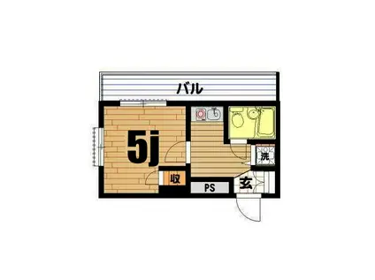 ルピナス横浜青木橋(1K/1階)の間取り写真