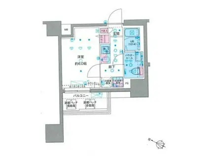 ジェノヴィア青砥スカイガーデン(1K/3階)の間取り写真