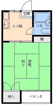 コーポ福寿(1K/2階)の間取り写真