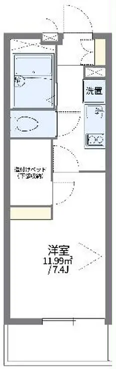 レオパレスアルファード 1階階 間取り