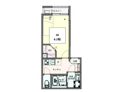 KLEIS青井(1K/1階)の間取り写真