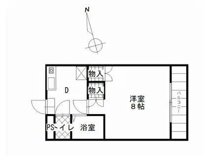 パル81(1K/3階)の間取り写真