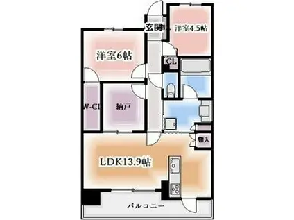 レ・ジェイド金山グランデ(2SLDK/14階)の間取り写真