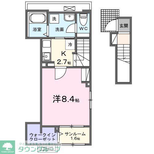 ベル・アンジュ(1K/2階)の間取り写真