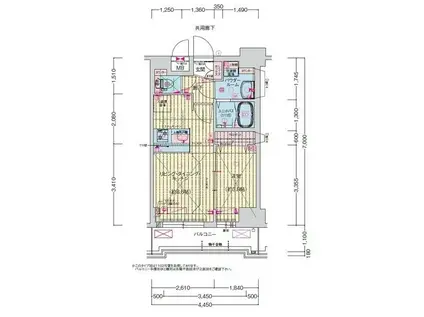 プレサンス高畑ルミア(1LDK/11階)の間取り写真