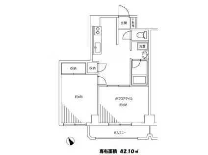 パレスクラシーゼ(2LDK/3階)の間取り写真