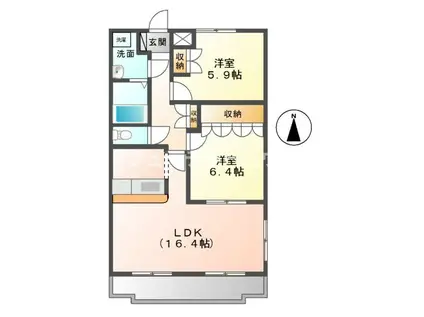 LUMIERE・S(2LDK/2階)の間取り写真