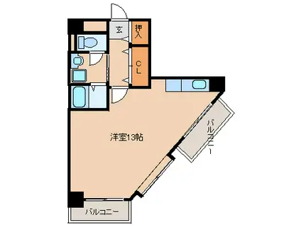 メゾンさくら9(ワンルーム/3階)の間取り写真