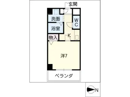 ラフォーレ千種(1K/2階)の間取り写真