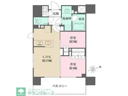 グレーシアフィット藤沢鵠沼(2LDK/11階)の間取り写真