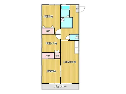 エバーコート豊島B(3LDK/2階)の間取り写真