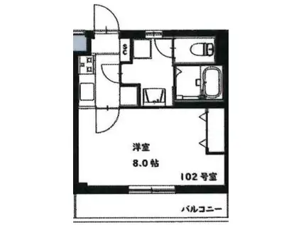 ファーム・ヴィラII(1K/1階)の間取り写真