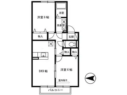 エスポワールKIII(2LDK/1階)の間取り写真