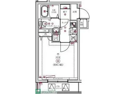 レンティーヴァ綾瀬(1K/2階)の間取り写真