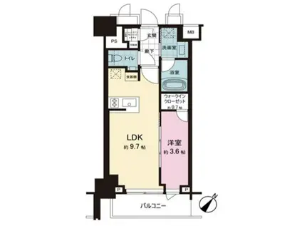 ザ・パークワンズ日本橋人形町(1LDK/7階)の間取り写真