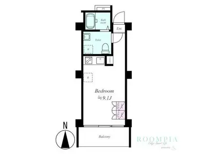 プレール・ドゥーク門前仲町(ワンルーム/5階)の間取り写真