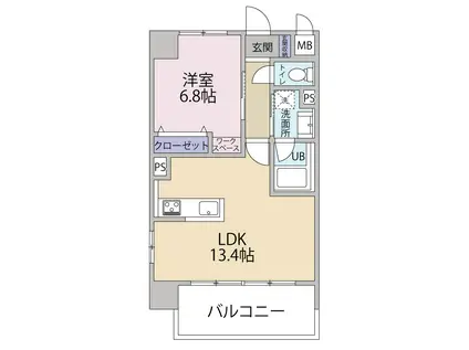 GRAND HIVE(1LDK/8階)の間取り写真