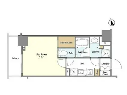 ブルロック青葉台(1K/9階)の間取り写真