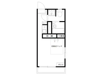 オリオンII(1K/2階)の間取り写真