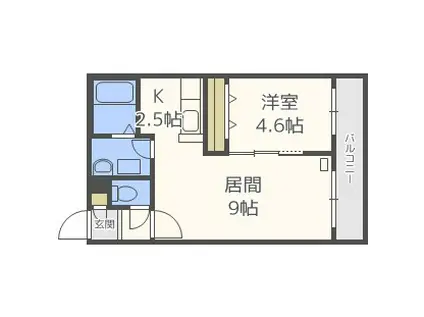 ユクルヒルズ UKURUHILLS(1LDK/4階)の間取り写真