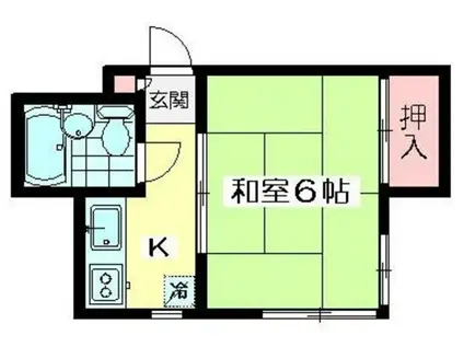 南ハイツ(1K/2階)の間取り写真