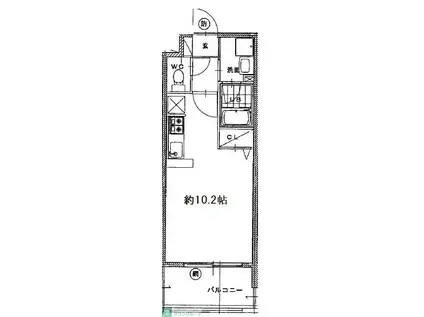 S-FORT八王子南(1K/10階)の間取り写真