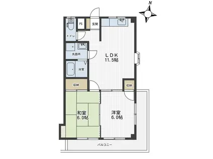 ベルラポール(2LDK/2階)の間取り写真
