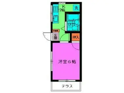 コーポリヴ(1K/1階)の間取り写真