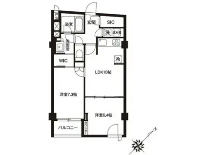 アーバンパーク代官山I(2LDK/3階)の間取り写真