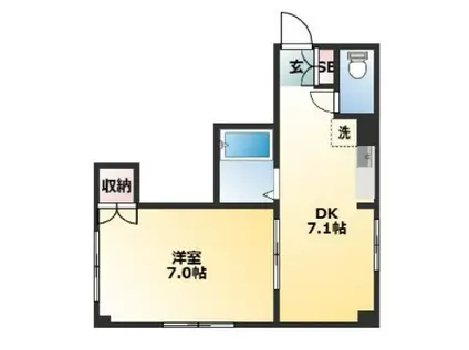 金原ビル(1DK/1階)の間取り写真
