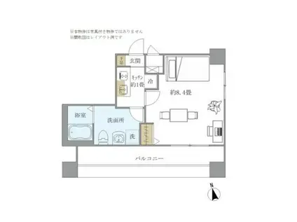 ザ・パールレジデンス芝公園(1K/9階)の間取り写真