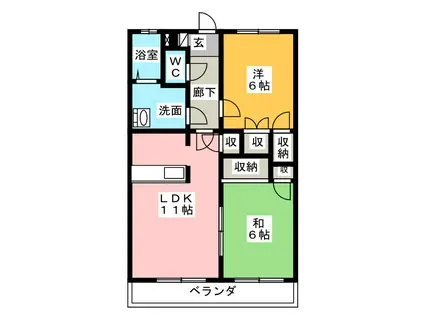 ログマンラシューレ(2LDK/2階)の間取り写真