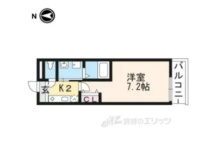 CASA WOODⅡ(1K/1階)の間取り写真