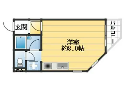 アメニティータル(ワンルーム/2階)の間取り写真