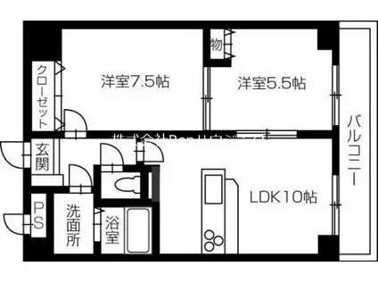 エステイト佐古(2LDK/8階)の間取り写真